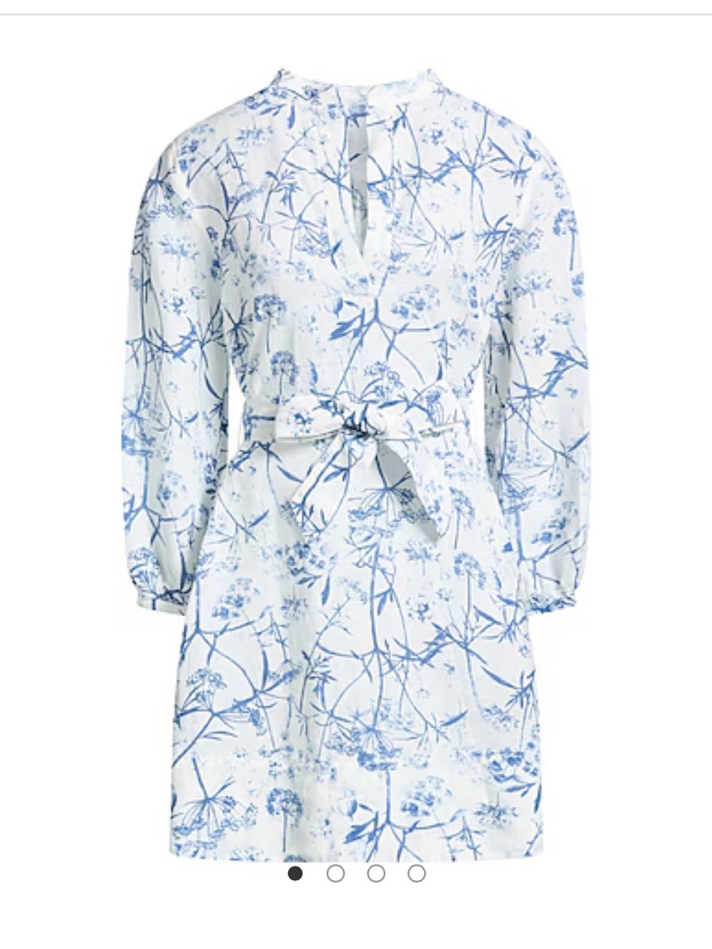 120 Lino Lightweight Blue printed  tunic belted Dress